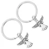 Keychains 2 Pcs Gift Angel Keychain Baby Christmas Decorations Guardian Ring Metal Cute Ornament