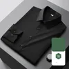 Camisas casuais masculinas primavera e outono moda cor sólida gola polo único breasted fibra de bambu manga longa versátil camisa topos