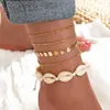 Anklets Bohemian Golden Snake Ankle Bracelet Set Womens Butterfly Key Lock Charming Chain Legs Jewelry Gifts 231208