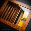 LUBINSKI Sigaar Humidor Draagbare Transparante Venster Cederhout Retro Palissander Graan Accesoires voor Ciagrs