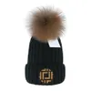 Fashion Women Knit Beanie Designer Warm Winter Hats Large Faux Bobble Knitted Ski Cap Z-9