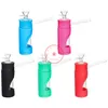 Novo Estilo Colorido Bainha de Silicone Fumar Bong Pipes Kit Portátil Inovador Viagem Garrafa De Vidro Bubbler Filtro De Tabaco Lidar Com Funil Tigela Waterpipe Titular DHL