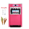 Macchina per fare il gelato commerciale per pannello LCD Stalla Rosa Desktop Piccola macchina per gelato a cono dolce