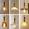 Pendant Lamps Nordic Modern Chandelier Creative Brass Walnut Glass Lamp Bedroom Living Room Restaurant El Cafe Bar Lighting Fixtures