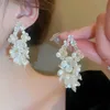 Charm Japan Korean Acrylic Shell Flower Dangle Earrings For Women Statement Jewelry Zirconia Boucle doreille Femmes Brincos 231208