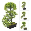 Decoratieve Bloemen Simulatie Welkom Grenen Kamerplanten Nep Ornamenten Decor Kunstmatige Indoor Home Bureau Bonsai Boom Plastic Mini