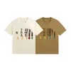 Diseñador de lujo Guggi North conjuntamente Clásico Nuevo estampado Camiseta de manga corta con cuello redondo Camiseta holgada para hombres y mujeres