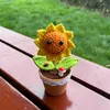 Fiori decorativi Artificiali Mini Sorriso Girasole Bonsai Piante finte fatte a mano in vaso per la decorazione della tavola della casa del giardino della casa estetica