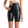 High Waisted Women Comfortably Fold Leather Pants Coach Waist Hook Underwear Stockings