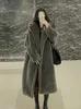 Piel de mujer Piel sintética Suerte Una chaqueta larga de oso de peluche Abrigo Mujer Invierno Grueso Cálido Abrigo de gran tamaño Abrigo Mujer Abrigos de piel de lana de cordero sintética 231207