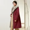 Женское искусственное пальто миди на подкладке из искусственного меха норки, зимнее бархатное теплое пальто с капюшоном и шнурком, тонкая талия, женская парка, куртка, пальто