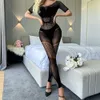 Sexy erótico lingerie transparente para mulheres finas meias de corpo rendas fetiche vestir xxx uma peça pornô bodysuit fishnet roupa interior