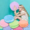 Rund mjuk plyschfylld kudde mjuk kudde 15 '' Macaron Shape Gift Home Decor 211111