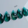 Ljuskrona Crystal Camal 5st 38mm Malachite Green Mesh Shape Drop Pendants Prismor Pärlor hängande för belysningslampa delbröllop