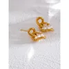 Fascino Yhpup Piccolo Chic Moda Orecchini pendenti in acciaio inossidabile Charms Squisiti fatti a mano in oro Colore Avvolgimento di gioielli Perline di cristallo Bijoux 231208