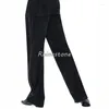 Stage Wear Costume de performance de pratique sociale standard national avec pantalon de danse moderne pour hommes à rayures en satin double face