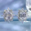 Dangle Shandelier Wong Rain Solid 925 Sterling Silver Emerald Cut 79mm Mapphire Gemstone Stud Mostrals Gine Jewelry for Women Drop 231208