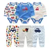 Ensembles de vêtements né fille automne vêtements ensemble 68 pièces body pantalon bébé garçon tenues 6M 9M 12M pyjama infantile 100 sous-vêtements en coton 231207