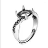 Cluster Rings 9 9mm Fashion European Style -selling Silver Plated Adjustable Ring Blank