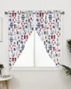 Curtain Nautical Theme Pattern Window Living Room Bedroom Decor Drapes Kitchen Decoration Triangular