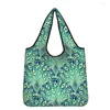 Shopping Bags For Women's University Eco Shopper Large Capacity Durable Shoulder Tote HandBags Custom Unfold Peacock Feathers Print