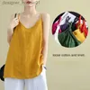 Women's Tanks Camis Women's Summer Top Cotton Linen Spaghetti Strap Top Women Halter V Neck Basic w Sleless Tank Tops Loose Casual Camis L231208