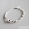 Charms Authentic 925 Sterling Sier Strand Armband för kvinnliga gåvor 8mm pärlor elastiska armband fina smycken droppleverans fynd Com Otjyb