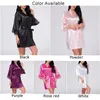 Kvinnors sömnkläder Kvinnor Sexig is Silkunderkläder Satin Robes med Belt Kimono Solid Long Sleeve Lace Nightdress Bekvämt nattkläder