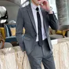 Garnitury męskie 2023 cztery sezony Commuter Mężczyźni (Blazer Western Pants) Fashion Business Slim Suit Casual przystojny zestaw dwuczęściowy