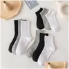 Chaussettes Bonneterie Femmes Couleur Unie Noir Blanc Gris Femmes Mi-Tube Printemps Et Été Respirant Tube Court Tube Moyen Sport Calcetines Otxb2