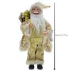 Julleksak levererar Golden Christmas Dolls Santa Claus Toys Xmas Figurer Julklapp till Kid Gift Christmas For Home Window Table Decoration 231208