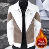 Men's Jackets Fall Winter Thickened Thermal Men Jacket Casual Lapel Coats Contrast Color Slim Fit Overcoat Warm Short Coat Clothing