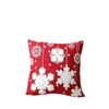 Fodera per cuscino natalizio per la casa 45x45 cm Fodera per divano quadrata rossa con ricamo fiocco di neve albero