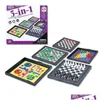 チェスゲーム5 in 1チェスマンチェッカー磁気ボードゲームフライングクラシックフライトパズルセット教育玩具