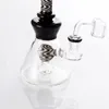 Wig Wag Glass Smoking Hookahs 7.4 inch Water Pipes Colorful Dab Rig with 14mm Quartz Banger