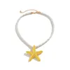 Pendant Necklaces IngeSight.Z Exaggerated Big Starfish Necklace For Women Punk White Thick Rope Chain Choker Party Jewelry Gift