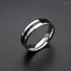 Cluster Rings Simple Black Silver Color Stainless Steel Ring Lover Couple 4mm 6mm Width For Women Men Vintage Cool Drop