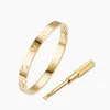 High Edition Love Cuff Screw Bracelets & Bangles for Women Men Gold Silver RoseGold Color 316L Titanium Steel Jewelry With Key ScrewDri Tntq