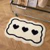 Carpets Heart Black White Rug Door Tuftting Mat Soft Thick Fluffy Tuftted Floor Carpet Bathroom Absorbent Toilet Kitchen 231206