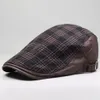 SBOY HATS HAT MEN FLAT IVY CAP SPRING SUMMER SUMS GOLF DRIVING COTTON PLAID BERET BERETABLE屋外アクセサリー2536