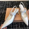 nieuwe slingback hakken pumps schoenen puntige tenen Lakleer bandje Topkwaliteit Kitten hakken stiletto sandalen Mary Jane Luxe designer Jurk diner Kantoorschoenen 6,5 cm