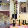 Fleurs décoratives faux tournesol en soie, lierre en plastique/artificiel avec feuilles vertes, guirlande suspendue de vigne, clôtures de jardin, maison, mariage