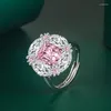 Ensemble collier et boucles d'oreilles ovales de princesse verte pour femmes, bijoux de luxe, cadeau d'anniversaire, vente en gros, 2023, J8210-pink