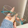 Sunglasses Frames 2023 Ultra Light Metal Cat Eye Glasses Frame Fashion Women s Anti Blue Support Customized Optical 231208