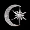 Pimler Broşlar Victoria Antika Donanımı Pave Clear Cz Star Crescent Moon Broşes Pinler Unisex Planet Takı İş Takımı Formal Elbise 231208