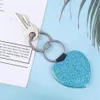Keychains 15 Pcs Sublimation Blanks PU Leather Heat Transfer Keychain With Key Rings DIY Blank301Q