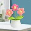 Dekoracyjne kwiaty zachowane ręcznie robione szydełkowane małe kwiaty rośliny doniczkowe Realistyczna przędza stylowa dekoracja domu długotrwała