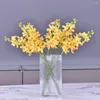 Kwiaty dekoracyjne Wysokiej jakości sztuczny Ascocenda Flower Branch Silk Fake Real Touch Vanda na wesele dekorację domu Fleurs