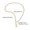 Pendanthalsband bambu A-Z Initialer Halsband Kvinnor Fashion rostfritt stål 4mm bredd Figaro kedja för smyckespresent