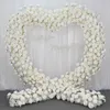 الزهور الزخرفية الزهور أكاليل القلب شكل الزفاف قوس 3D الأبيض الوردة زهرة الاصطناعية صف الأزهار المزيفة الحزب الحدث الخلفية ديكور المعادن حامل 231207